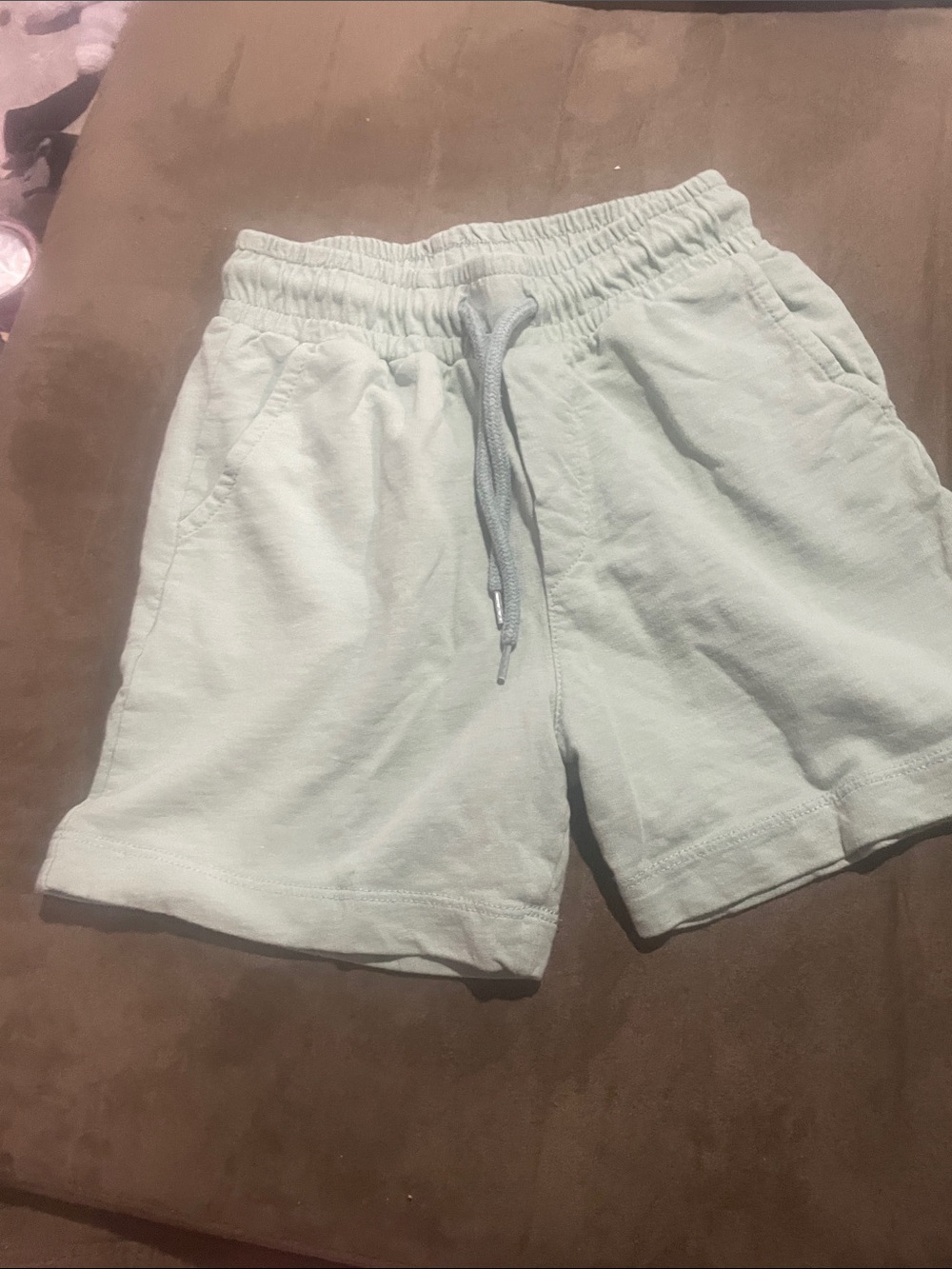 Kids' Mint Elastic-Waist Casual Shorts with Drawstring